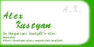 alex kustyan business card